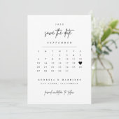 Moderne Hart Save The Date Kalender Fotokaart (Staand voorkant)