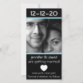 Moderne Hart Save The Dates (Lichtblauw) Date (Voorkant)