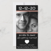 Moderne Hart Save The Dates (Perzik) Date (Voorkant)