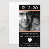 Moderne Hart Save The Dates (Perzik) Date (Voorkant / Achterkant)