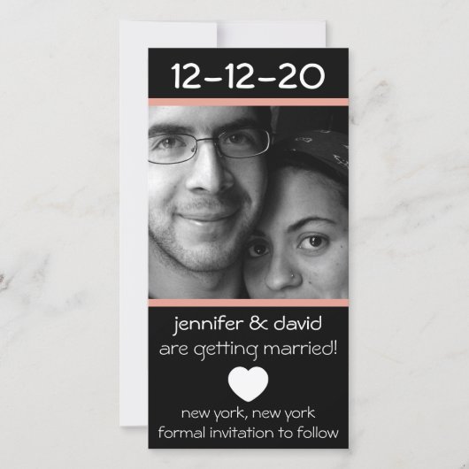 Moderne Hart Save The Dates (Perzik) Save The Date (Voorkant)