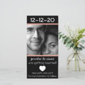 Moderne Hart Save The Dates (Perzik) Save The Date (Staand voorkant)