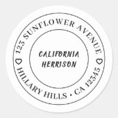 Moderne Hart Script Randontwerp Ronde Sticker (Voorkant)