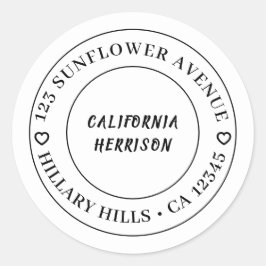 Moderne Hart Script Randontwerp Ronde Sticker