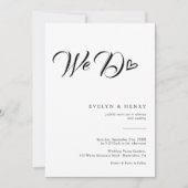 Moderne Hart Script Typografie Wij Doen Huwelijk Kaart (Voorkant)