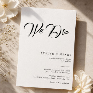 Moderne Hart Script Typografie Wij Doen Huwelijk Kaart