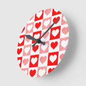 Moderne Hart Vorm Wandklok - Rood en Roze (Hoek)