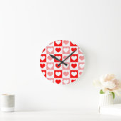 Moderne Hart Vorm Wandklok - Rood en Roze (Huis)