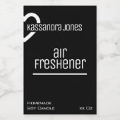 Moderne Hart Vorm Zwart-wit Kaars Schoonheid & Voedselcontainer Etiket (Enkel label)