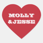 Moderne hartafdichting - Valentijn rood Hart Sticker (Voorkant)