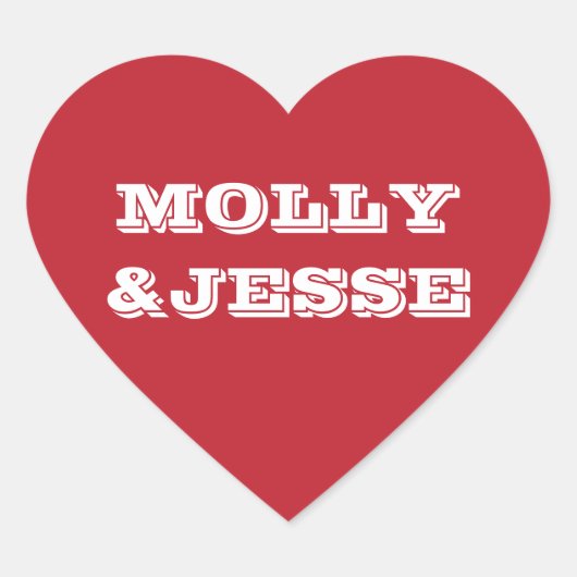 Moderne hartafdichting - Valentijn rood Hart Sticker (Voorkant)