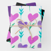 Moderne hartbloem Valentijnse  Inpakpapier Vel (In situ)