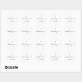 Moderne Hartelijk Dank met Gouden Hart Ronde Sticker (Vel)