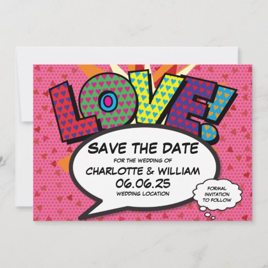 Moderne Harten Confetti Liefde Trouwdag Bewaar De Save The Date (Voorkant)
