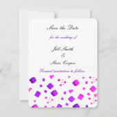 Moderne harten en vierkanten opslaan Datum Save The Date (Voorkant)