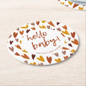 Moderne harten Genderneutrale Baby shower Partij Ronde Kartonnen Onderzetter (Gebogen)