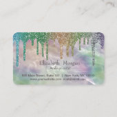 Moderne harten Glitter maakt holografisch parel Klantenkaartje (Achterkant)