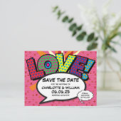 Moderne harten houden van leuke komische bruiloft  aankondigingskaart (Staand voorkant)