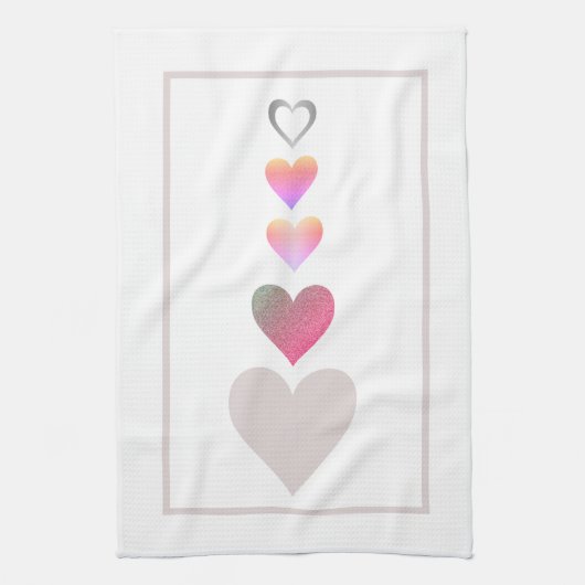 Moderne  harten klinken eenvoudig theedoek (Verticaal)