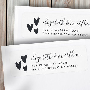 Moderne harten minimalistisch afgewerkt grafisch r etiket