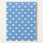 Moderne harten patroon blauw gepersonaliseerd planner (Achterkant)