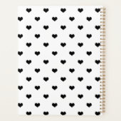 Moderne harten patroon zwart-wit gepersonaliseerd planner (Achterkant)