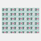 Moderne harten roze X's en hartpatroon Inpakpapier Vel (Voorkant)