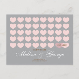 Moderne harten sparen de Datum: Zilver Aankondigingskaart