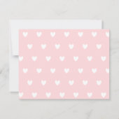 Moderne harten springen met liefdesuitnodigingen kaart (Achterkant)