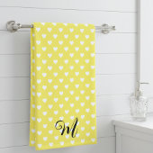 Moderne harten zwart wit bad handdoek