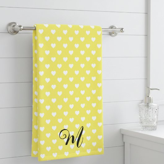 Moderne harten zwart wit bad handdoek