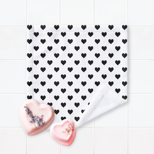 Moderne harten zwart wit bad handdoek