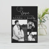 Moderne Harten Zwart & Wit Minimaal LIEFDE Huwelij (Staand voorkant)