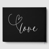 Moderne Harten Zwart & Wit Minimal Wedding Gastenboek (Achterkant)