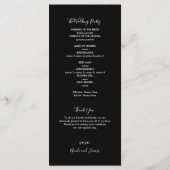 Moderne Harten Zwart & Wit Minimal Wedding Programmakaart (Achterkant)