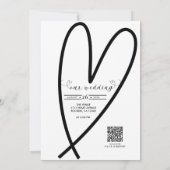 Moderne Harten Zwart & Wit Minimale LIEFDE Trouwen (Achterkant)