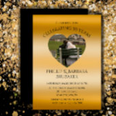 Moderne Hartfoto Golden 50ste bruiloft Jubileum Kaart