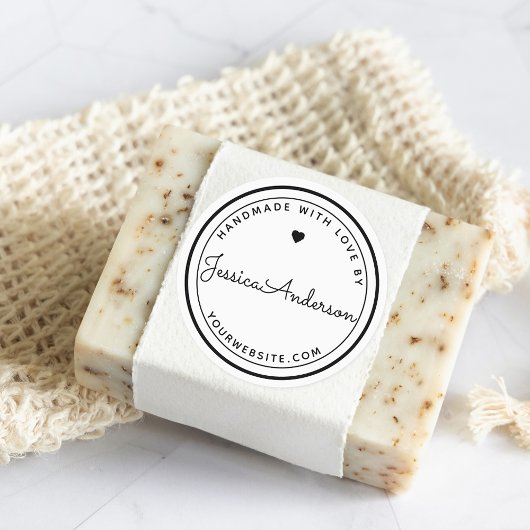 Moderne harthandeling gemaakt met Love Craft DIY-p Ronde Sticker