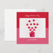 Moderne Hartjes Kleurblok Valentijnsdag Kaart (Voorkant / Achterkant)