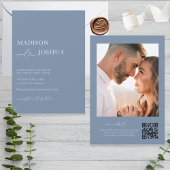 Moderne hartkalligrafie Foto QR Code Uitnodiging