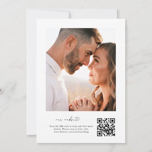 Moderne hartkalligrafie Foto QR Code Uitnodiging (Achterkant)