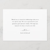 Moderne hartkalligrafie Fotocollage bruiloft Bedankkaart (Achterkant)