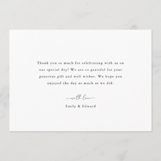 Moderne hartkalligrafie Fotocollage bruiloft Bedankkaart (Achterkant)