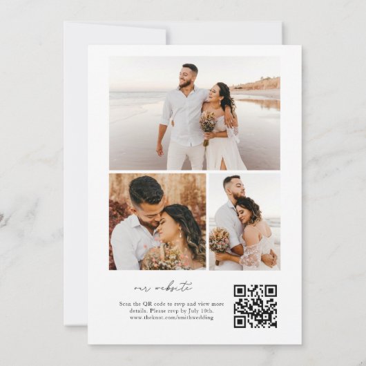 Moderne hartkalligrafie Fotocollage QR-code Kaart (Achterkant)