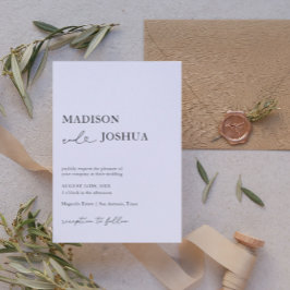 Moderne hartkalligrafie zwart-wit huwelijk kaart