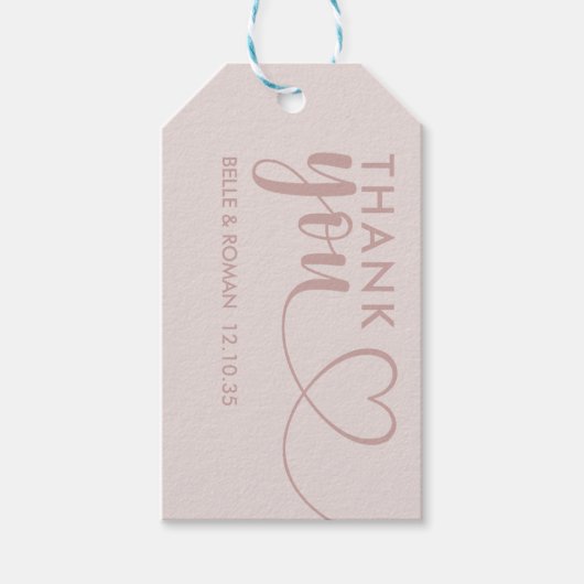 Moderne hartkunst Hartelijk dank voor uw kalligraf Cadeaulabel (Voorkant)