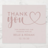 Moderne hartkunst Hartelijk dank voor uw kalligraf Likeurfles Etiket (Enkel label)