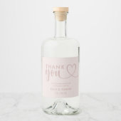 Moderne hartkunst Hartelijk dank voor uw kalligraf Likeurfles Etiket (Voorkant)