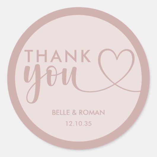 Moderne hartkunst Hartelijk dank voor uw kalligraf Ronde Sticker (Voorkant)