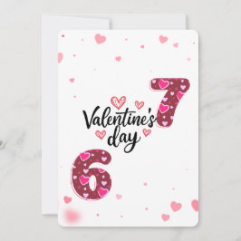 Moderne Hartpatroon Cijfers Valentijnsdag Groet Feestdagenkaart